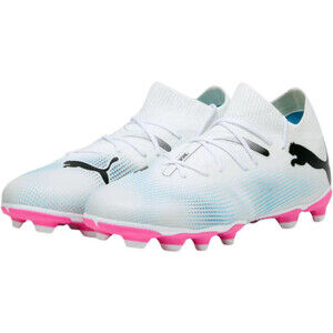 Puma Future 7 Match Kids US 1.5 White Black Pink FG/AG Football Boots NIN1066